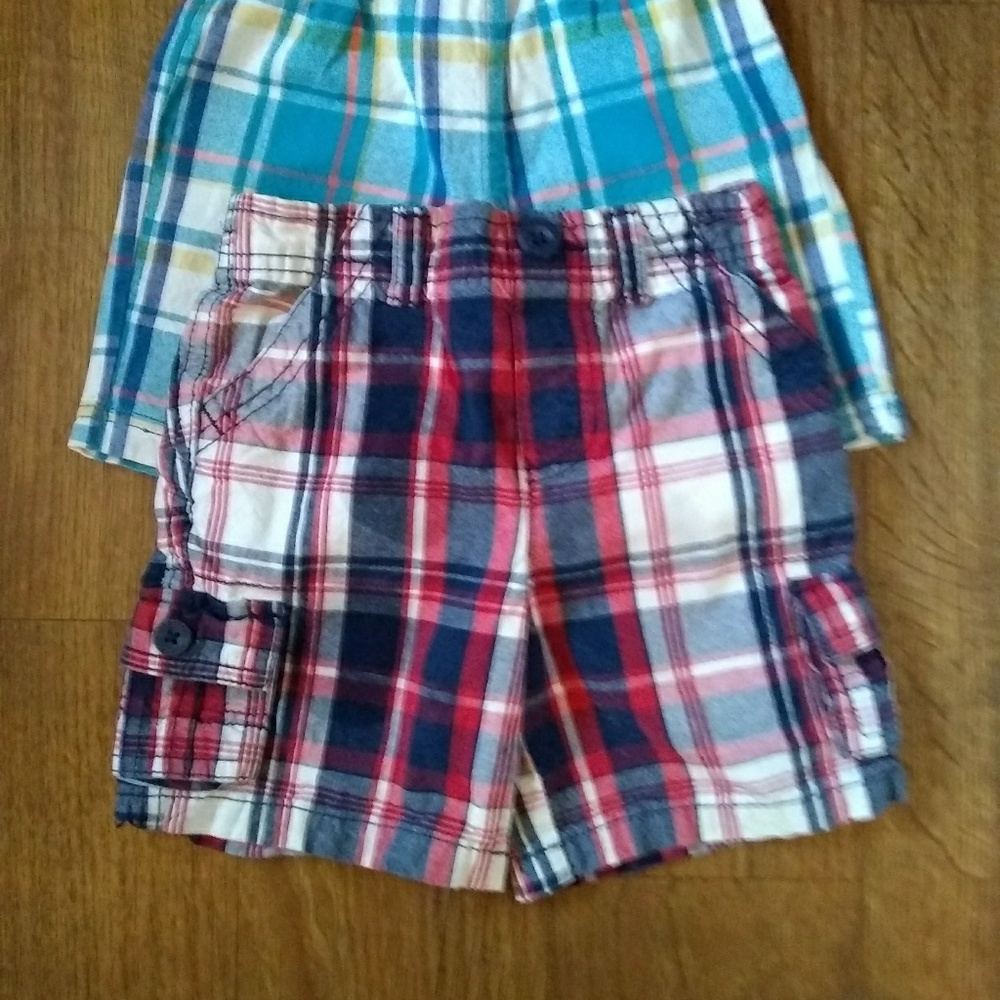 ✌2 Pack Healthtex Boys Plaid shorts